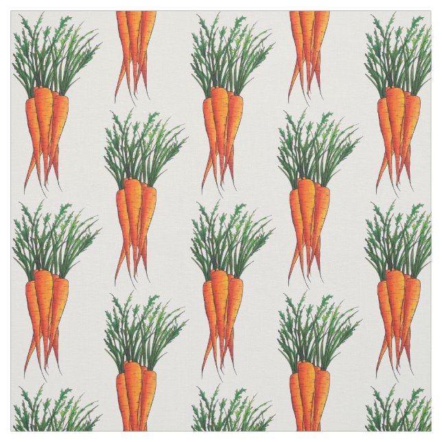Ripe Vegetable Garden Carrots Bunch Veggie Veg Fabric (Swatch)