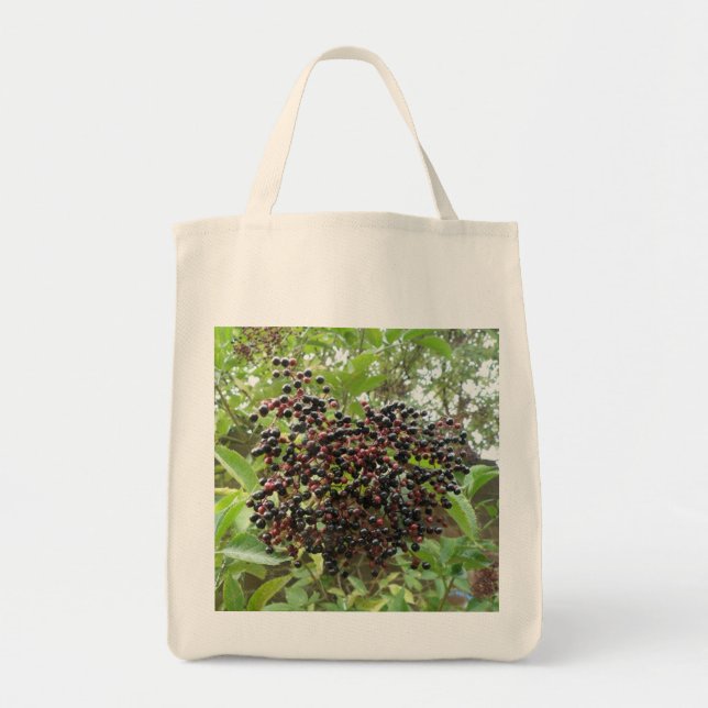 Ripening Elderberries Organic Grocery Tote Bag (Front)