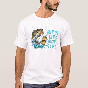 Rip'n Lips Talking Sips Funny Fishing Lover T-Shirt