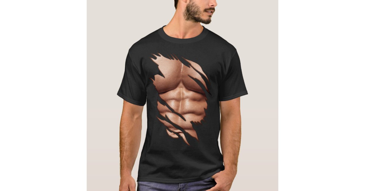 Ripped Muscles Orange, six pack, chest T-shirt' Men's Premium T-Shirt |  Spreadshirt