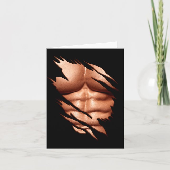Ripped Abs Clic Funny  Card (Front)