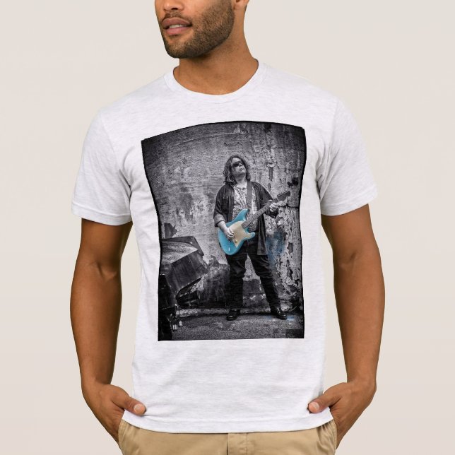 Ripped Blue Guitar  T-Shirt (Front)