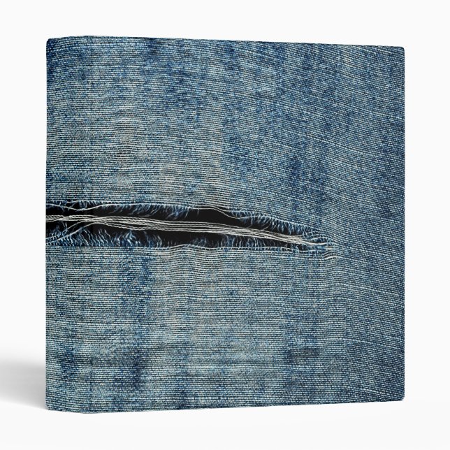 Ripped Denim 3 Ring Binder (Front/Spine)