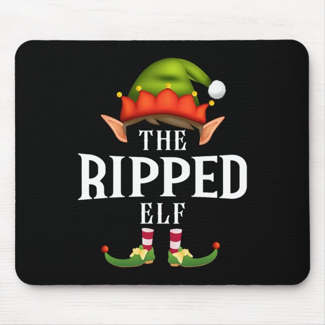 Ripped Elf Group Funny Christmas Pajama Party  Mouse Pad (Front)