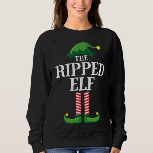 Ripped Elf Matching Family Group Christmas Party Sweatshirt