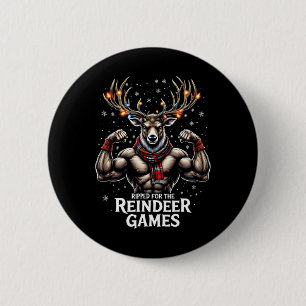Ripped For The Games Funny Christmas Gym Workout R Button