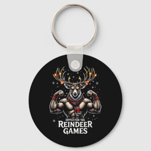 Ripped For The Games Funny Christmas Gym Workout R Keychain