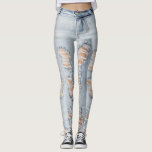 Ripped Jeans Pattern Leggings<br><div class="desc">Show a little leg without showing any leg! What a fun tease! These leggings provide an image of those cool,  flirty see-through rip holes girls love to wear. Gift yourself with these unique leggings.</div>