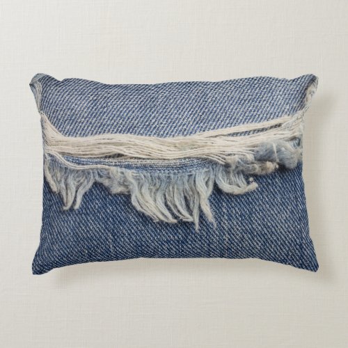 Ripped jeans texture stylish background accent pillow