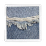 Ripped jeans texture, stylish background. acrylic tray