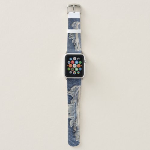 Ripped jeans texture stylish background apple watch band