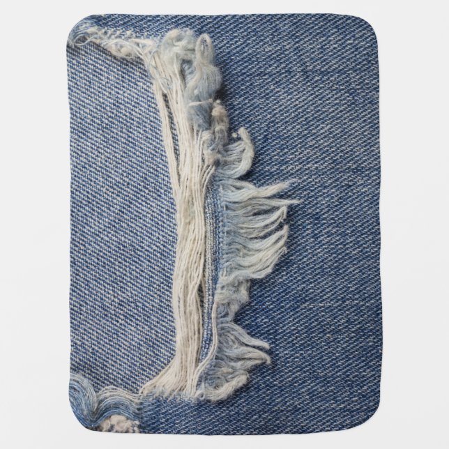 Ripped jeans texture, stylish background. baby blanket (Front)