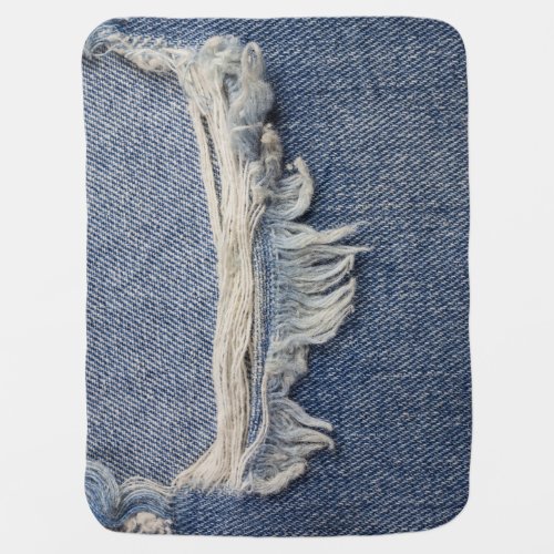 Ripped jeans texture stylish background baby blanket