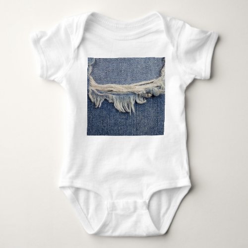 Ripped jeans texture stylish background baby bodysuit