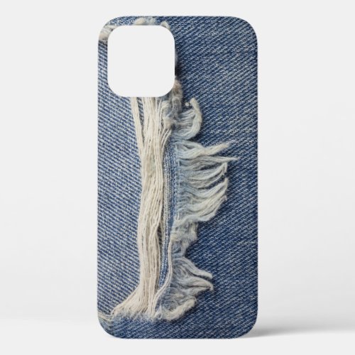 Ripped jeans texture stylish background iPhone 12 case