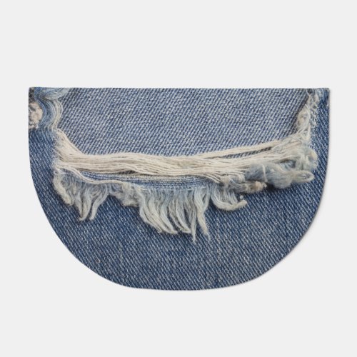 Ripped jeans texture stylish background doormat