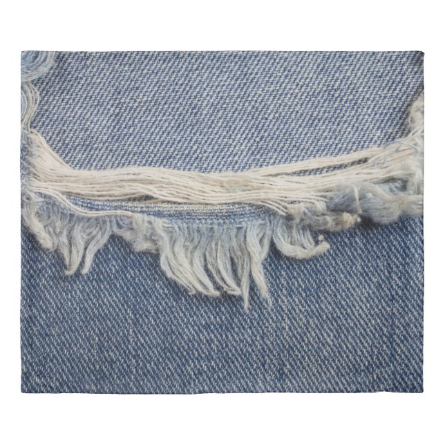 Ripped jeans texture, stylish background. duvet cover (Front)
