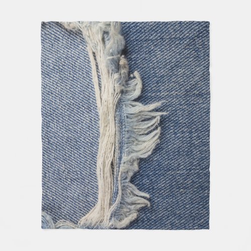 Ripped jeans texture stylish background fleece blanket