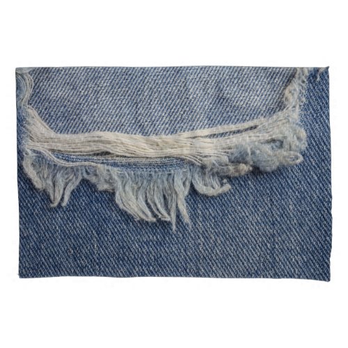 Ripped jeans texture stylish background pillow case
