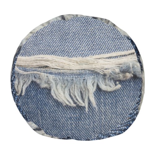 Ripped jeans texture stylish background pouf