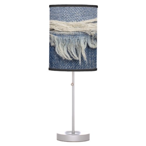 Ripped jeans texture stylish background table lamp