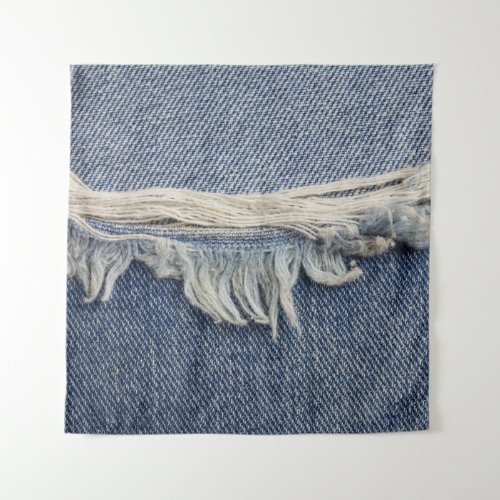 Ripped jeans texture stylish background tapestry