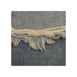 Ripped jeans texture, stylish background. wood wall art