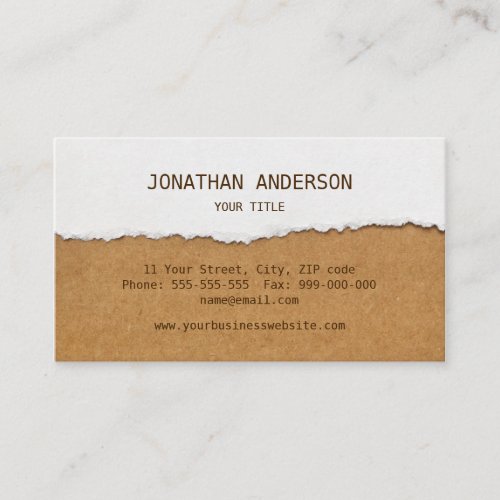 Ripped Paper And Cardboard business card