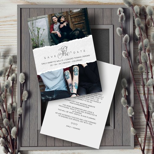 Ripped Paper Effect Wedding Custom Photo Script