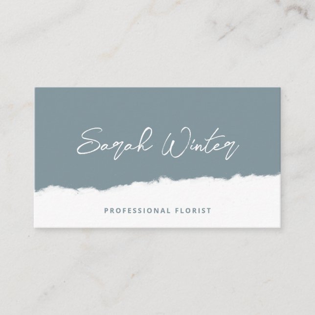 Ripped Paper Minimalist Business Card (Front)
