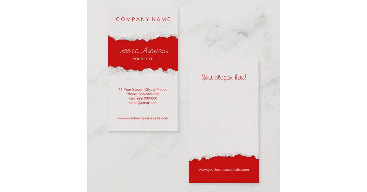 Business Card Rip Card Ripped Paper Torn business card | Zazzle