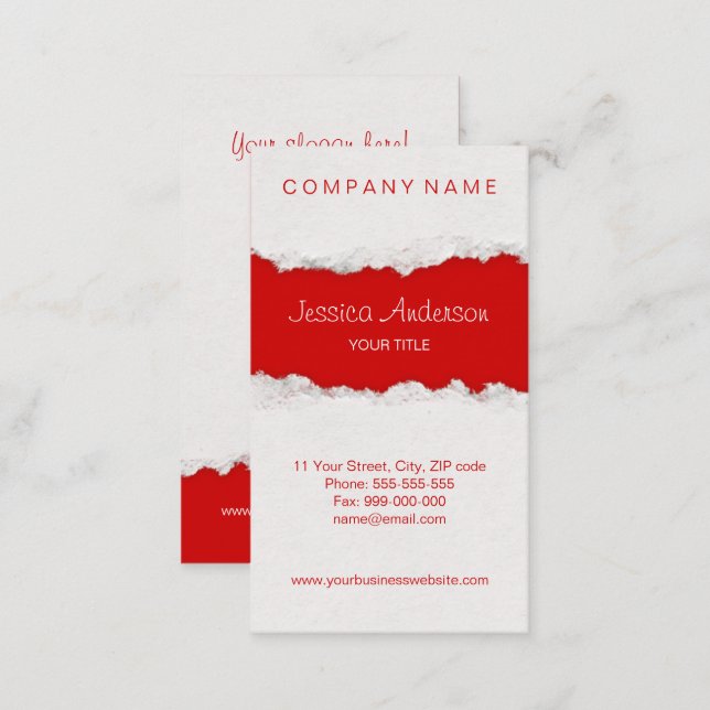 Ripped Paper Torn business card (Front/Back)