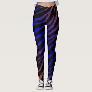 Ripped SpaceTime Stripes - Orange/Blue Leggings