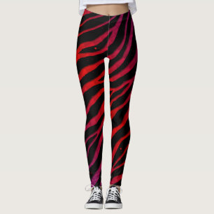 Ripped SpaceTime Stripes - Purple/Red Leggings
