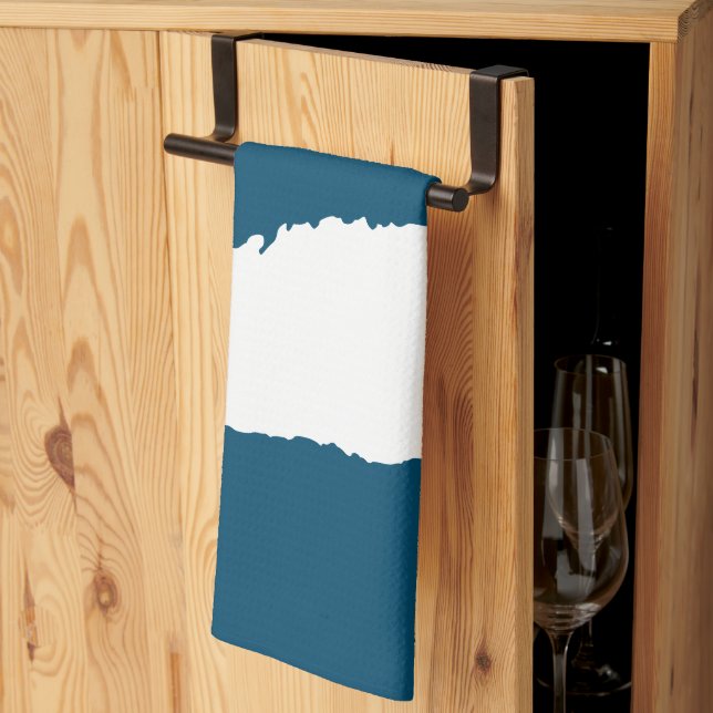 Ripped Wave Ocean blue Kitchen Towel (Thirds Fold)