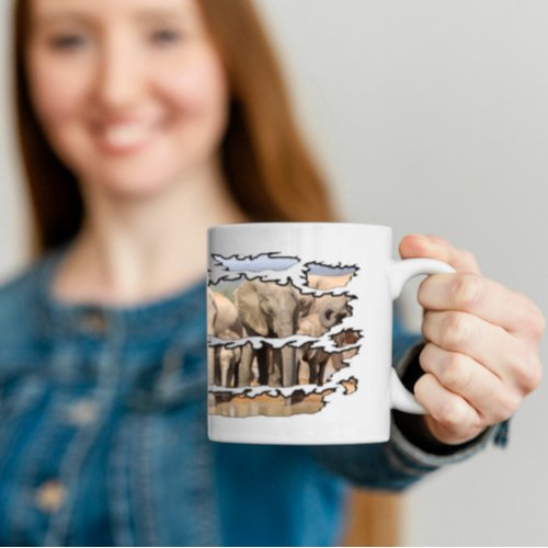 Ripped Wildlife Elephant Social Coffee Mug