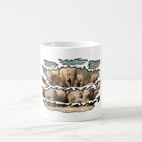Ripped Wildlife Elephant Swim Coffee Mug