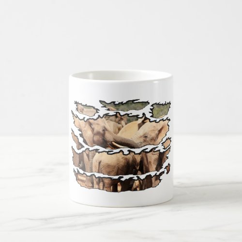Ripped Wildlife Elephant Tug of War Coffee Mug