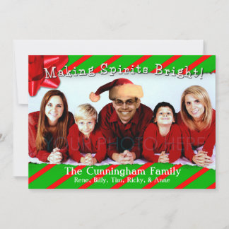 Ripped Wrapping Paper Family Christmas Holiday Card