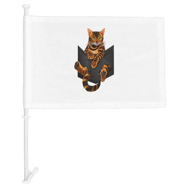 ripper pocket Bengal lover gift  Car Flag (Front)