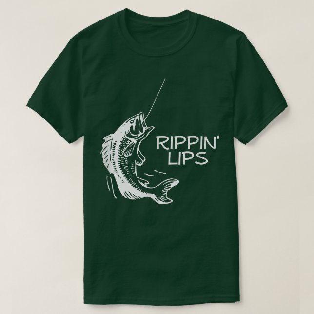 Rippin Lips humorous Fisherman Fish Catching  T-Shirt (Design Front)