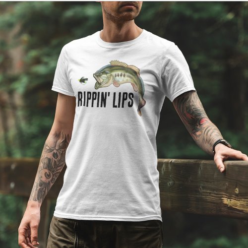 Rippin Lips Largemouth Bass Fishing T_Shirt