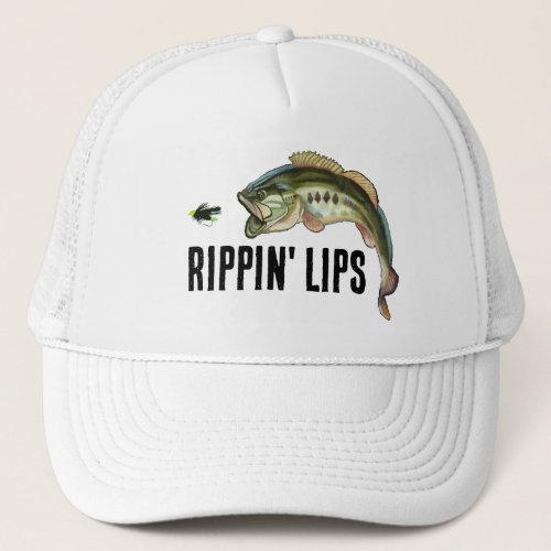 Rippin Lips Largemouth Bass Fishing Trucker Hat