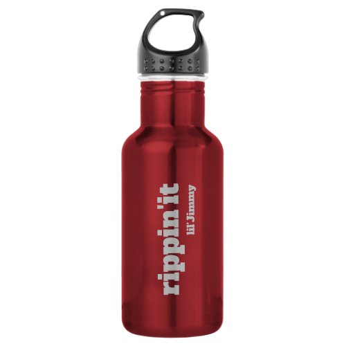 Rippinit One Word Skater Lingo Text with Name Stainless Steel Water Bottle