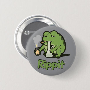 Rippit Funny Frog Stoner Gift, Stoner Girls Frog Button