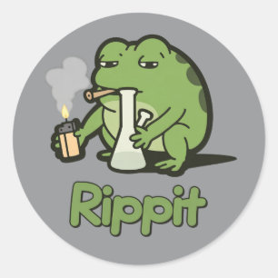 Rippit Funny Frog Stoner Gift, Stoner Girls Frog Classic Round Sticker