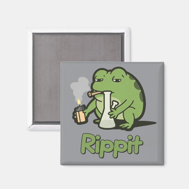 Rippit Funny Frog Stoner Gift, Stoner Girls Frog  Magnet (Front/Back)