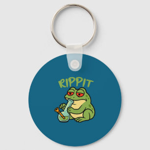 Rippit Stoner Frog Smoking Stoner Keychain