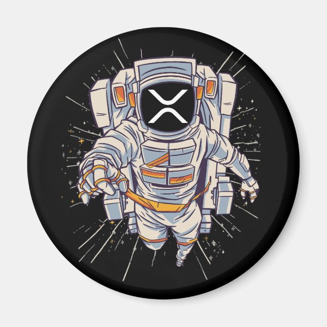 Ripple Astronaut - Xrp Crypto  Magnet (Front)
