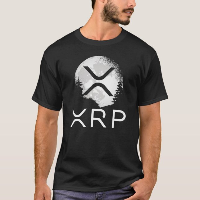 Ripple Coin Xrp Ledger Moon Cryptocurrency Bull Ma T-Shirt (Front)
